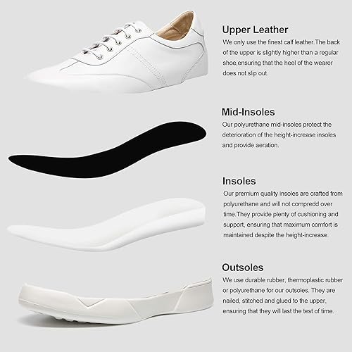 white sneakers with increaser structure